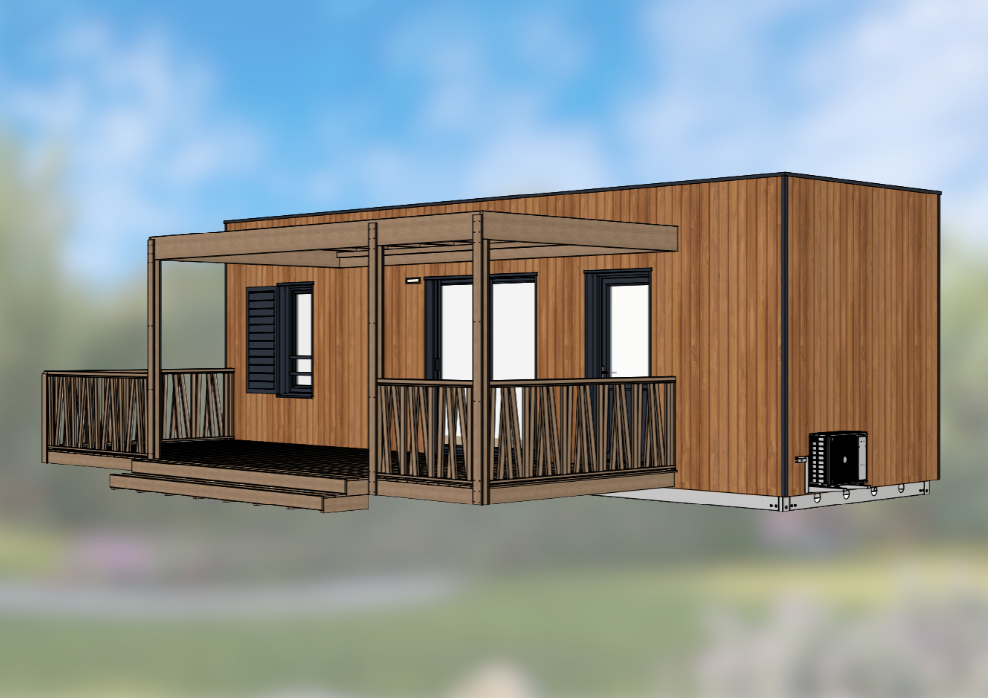 terrasse avec pergola en bois